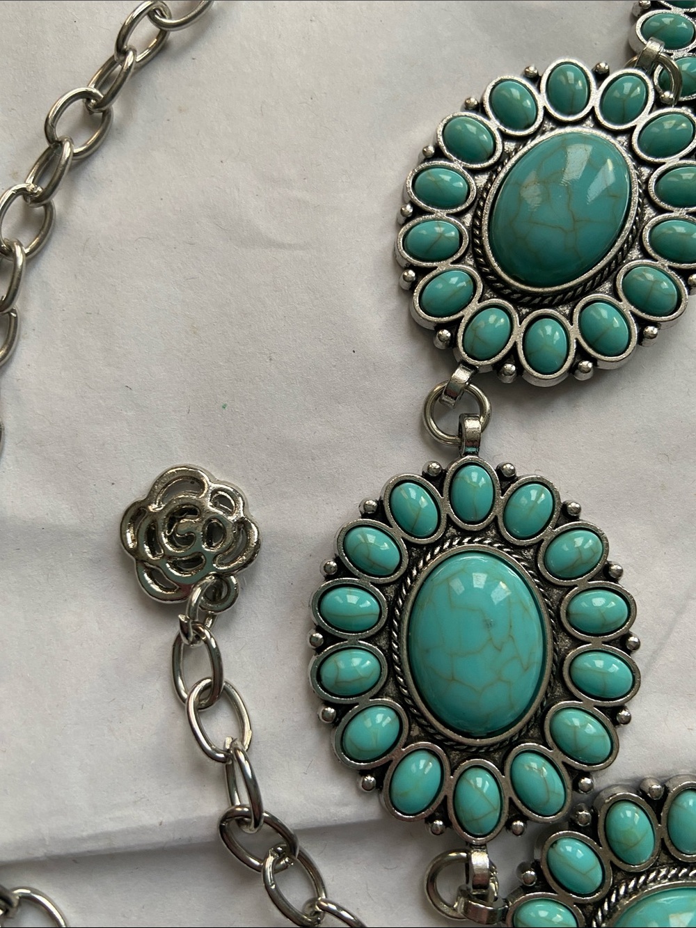 Turquoise Concho Chain Belt Adjustable